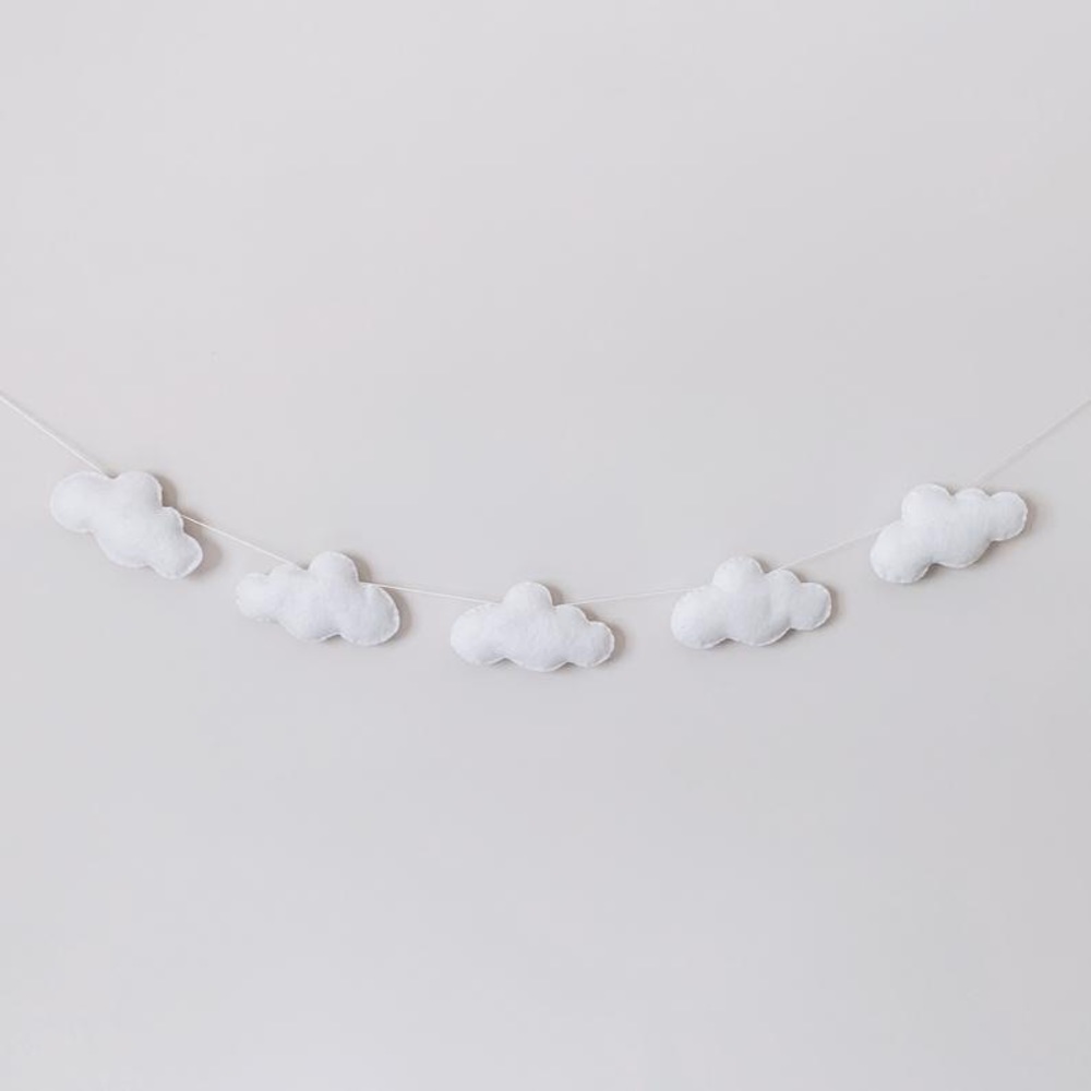 Handmade Felt Cloud Garland (Perfect for nursery)!